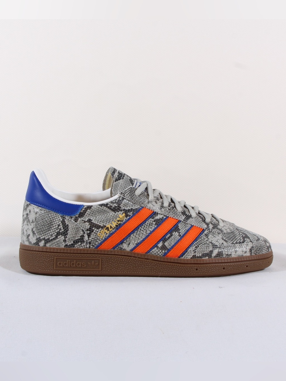 adidas Handball Spezial Gray Snakeskin Sneakers w/ Orange Stripes Sneakers NIB - Picture 5 of 10